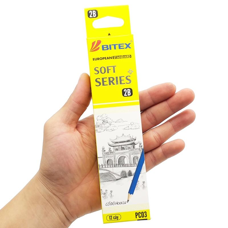 Hộp 12 Bút Chì Gỗ 2B Soft Series Plus - Bitex PC03