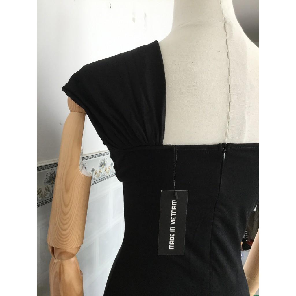 Đầm thun đuôi cá xoắn ngực