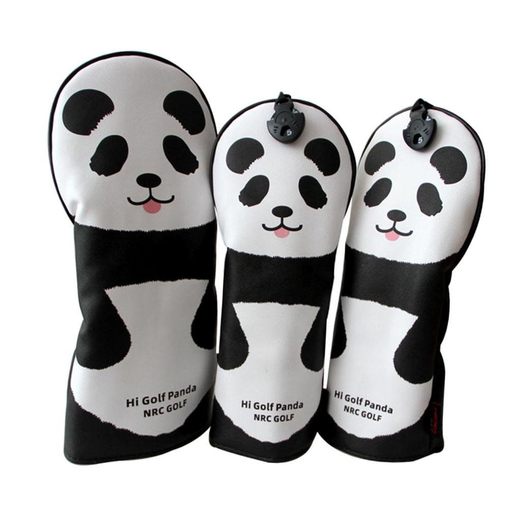 3pcs Golf Club Head Cover Golf Wood Driver Headcover Protector w/ Number Tag