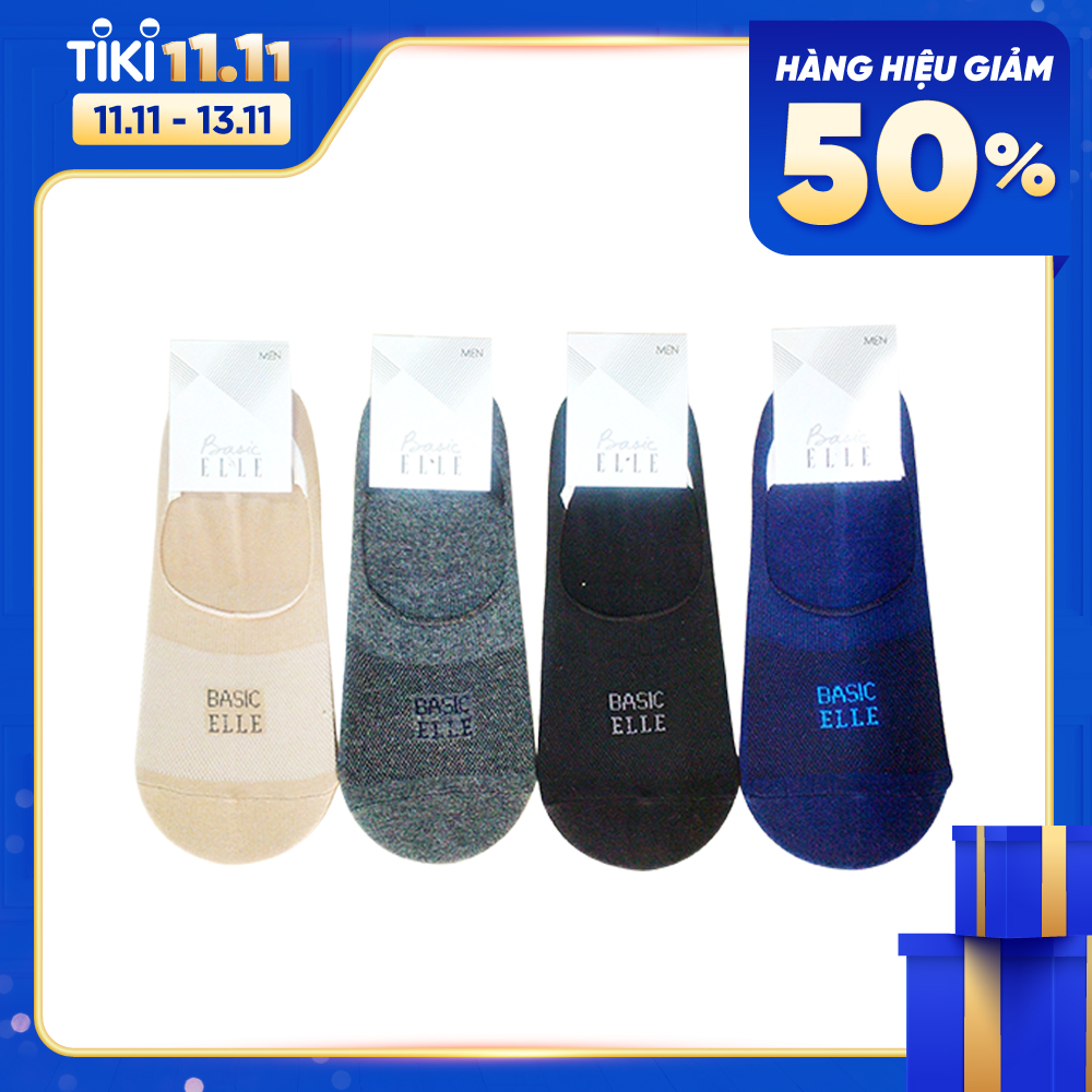 Combo tiết kiệm 10% 4 đôi vớ tất không cổ nam Basic ELLE EB LN1