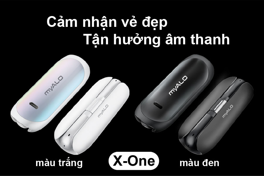 Tai nghe không dây myALO X-One: tai nghe Bluetooth 5.3; chống nước chống mồ hôi; pin 23H; điều khiển cảm ứng, thiết kế công thái học