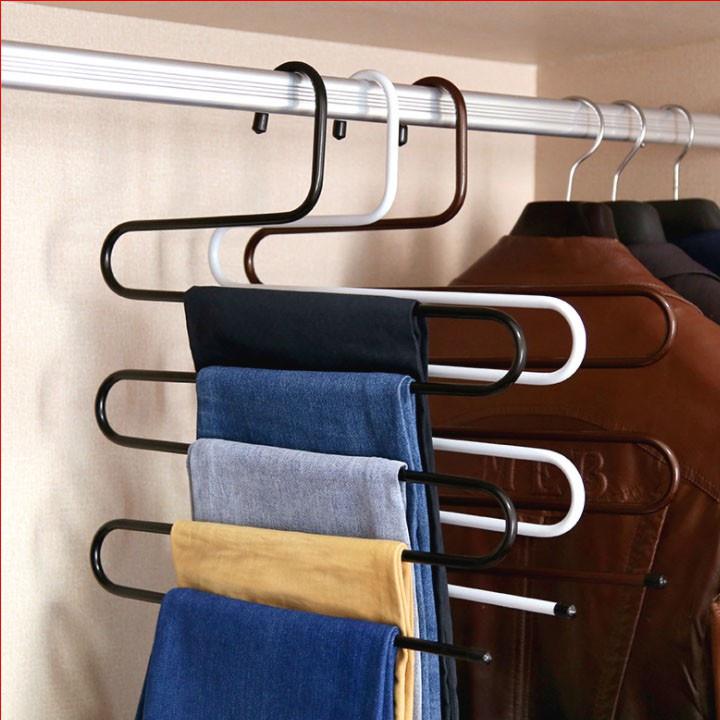 Móc quần áo đa năng 5 tầng thép không gỉ siêu bền chắc