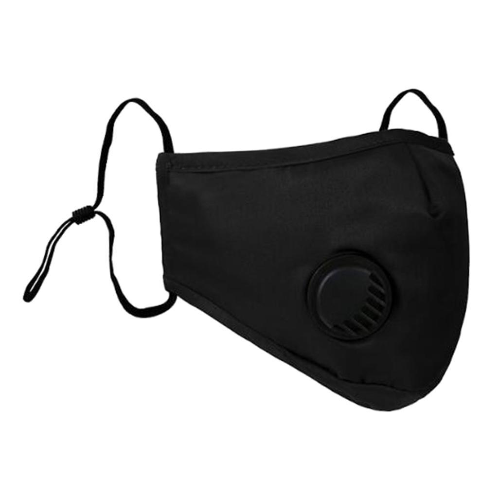 Reusable Washable Cloth Face Mask With Air Valve PM2.5 Carbon Filter Face Cover