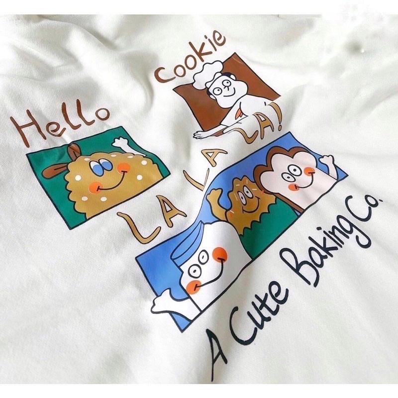 Áo Sweater Chữ Ngực COOKIE Form Rộng Tay Phồng Ulzzang