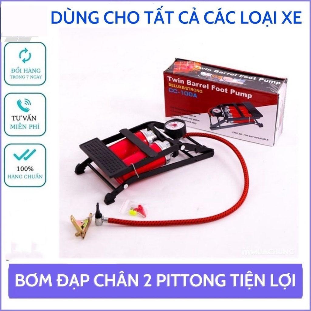 Bơm Hơi Dùng Chân 2 Ống Hơi Foot Pump Áp Suất Mạnh