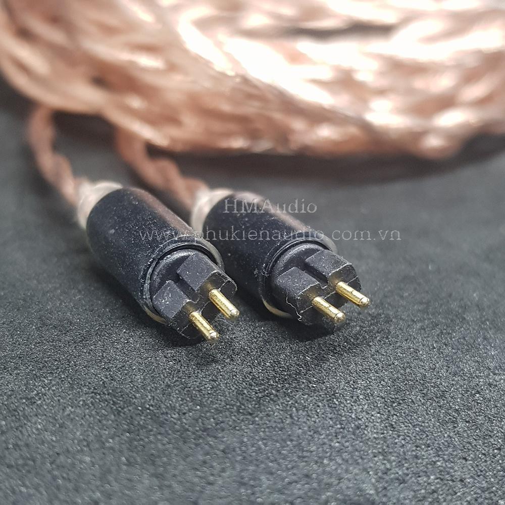 Dây tai nghe đồng 7N OCC Litz 23AWG đường kính dây đơn 1.25mm tết 4 sợi - Connector iSine10 iSine20