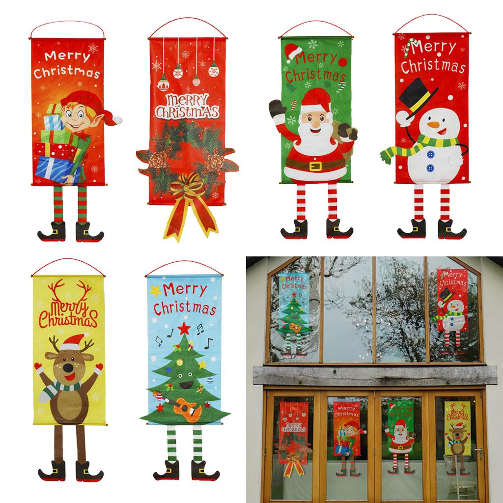 Merry Christmas Ornaments Santa Claus Banner Door Window Hanging Decor-01