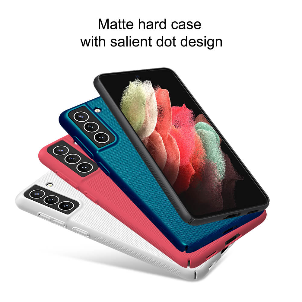 Ốp lưng sần chống sốc cho Samsung Galaxy S21 FE mặt lưng nhám hiệu Nillkin Super Frosted Shield - hàng nhập khẩu