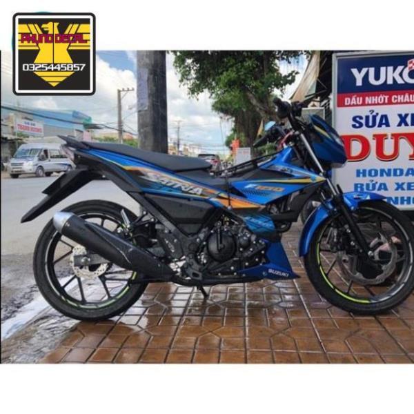 Tem rời Satria 150 dán xe xanh gp