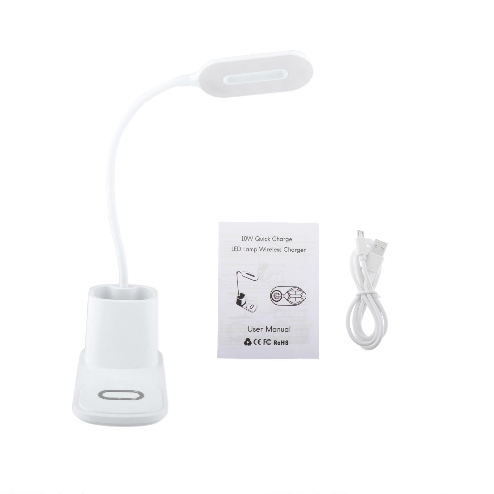 LED Desk Lamp with Wireless Charger, Table Lamp Lighting with 3 Brightness Level for Reading,Working