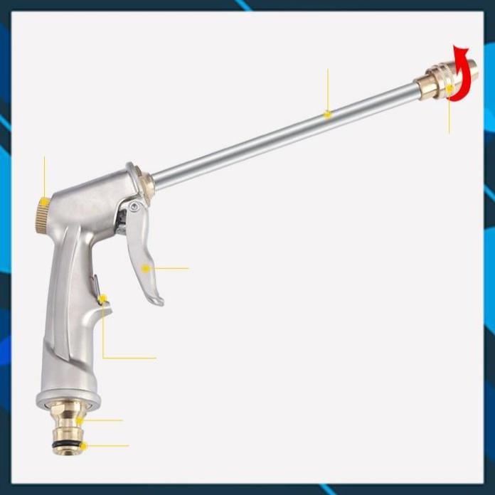 ️ Bộ dây vòi xịt nước rửa xe, tưới cây , tăng áp 3 lần, loại 15m 206701-2 đầu đồng, cút đồng+ mở chai