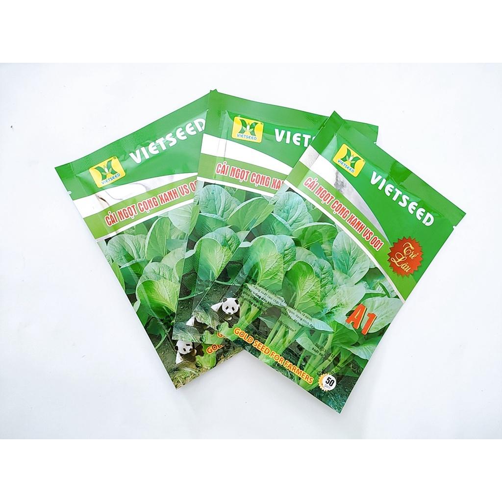 Hạt giống cải ngọt cọng xanh VS 001 chịu nhiệt tốt, năng suất cao, dễ trồng gói 50g