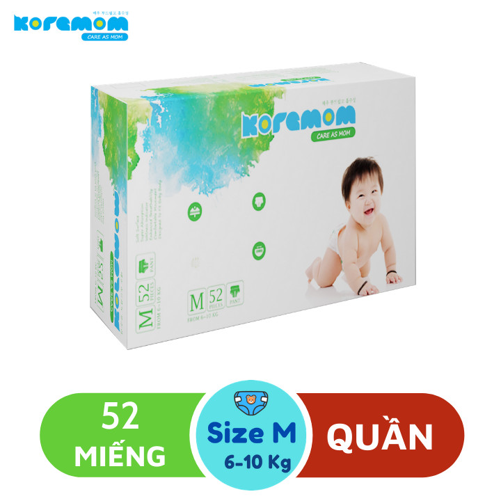 Combo 2 Gói Tã Bỉm Quần Koremom Đủ Size M/L/XL/XXL - Bao Bì Mới