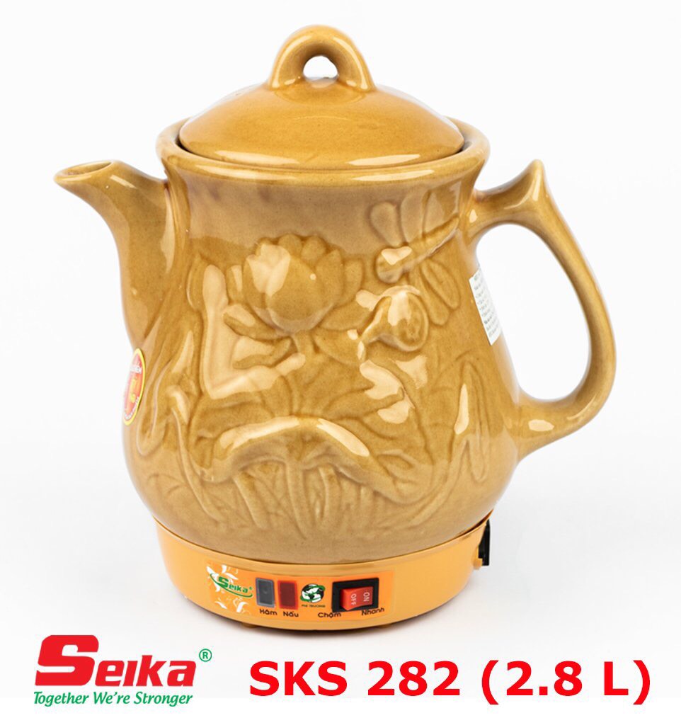 Ấm Sắc Thuốc Seika 2.8L - SKS282 (Gốm Sứ Bình Dương) - Hàng chính hãng