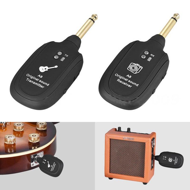 Máy thu hệ thống không dây guitar UHF tích hợp tích hợp trong bộ phát guitar không dây có thể sạc lại