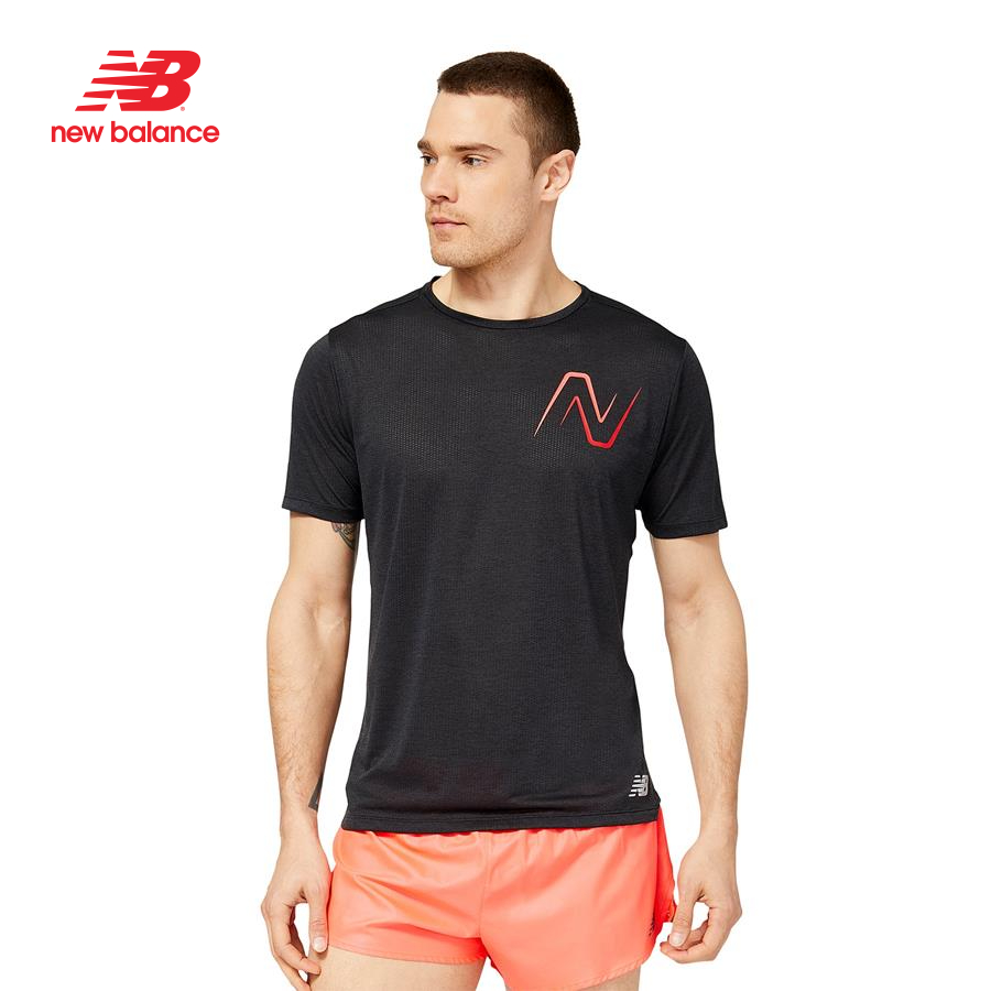 Áo thun thể thao nam New Balance NB APP RUNNING T-SHIRT M TRUE RED - AMT21277TRD (form châu á)