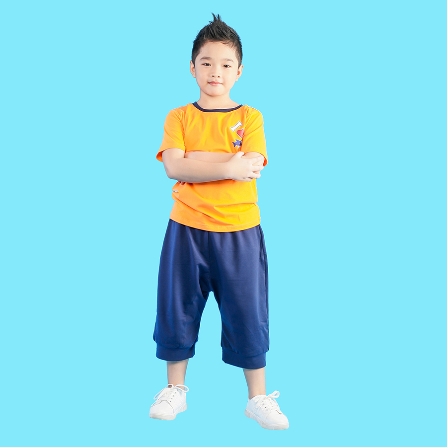 Quần Thun Lửng Bé Trai Không In Ugether Ukid141 - Xanh Đen (Size 3-4)