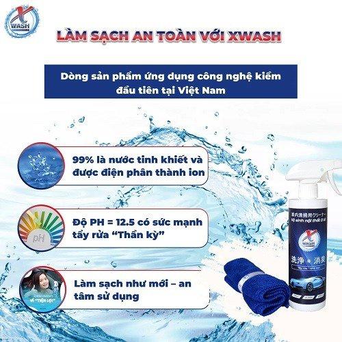 XWash - Nước tẩy rửa, làm giảm bớt mùi thiết kế bên trong xe con KHÔNG hoạt chất - Tặng khăn lông cừu