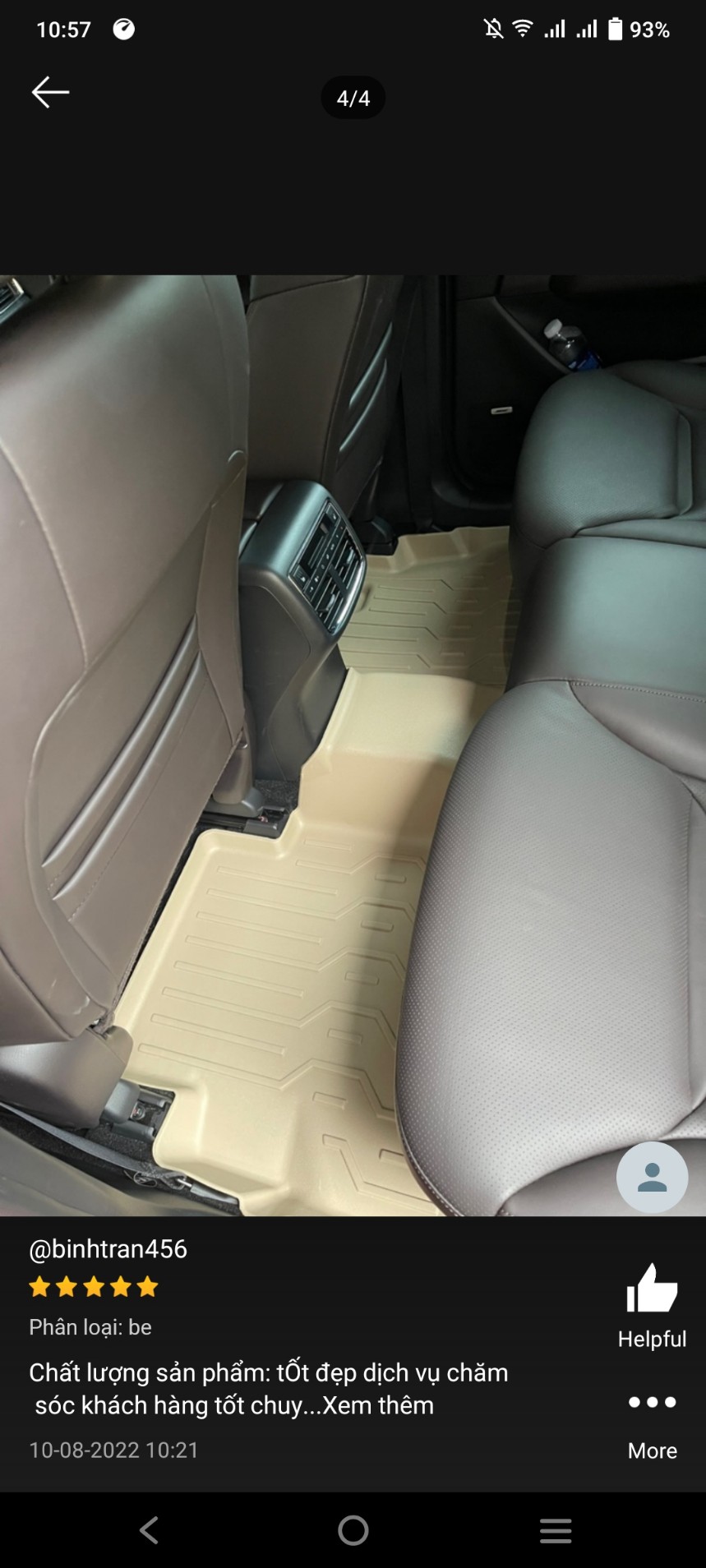 Thảm lót sàn ô tô Mazda CX8 chất liệu TPV cao cấp thương hiệu MASIM màu be