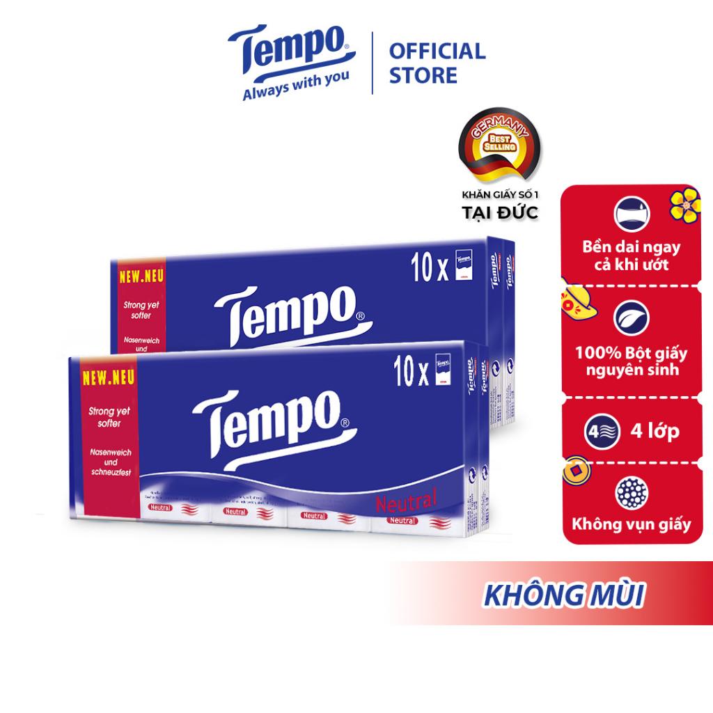 [COMBO 2 LỐC] Khăn giấy bỏ túi cao cấp Tempo Regular - 4 lớp bền dai - Thương hiệu Đức (20 gói)