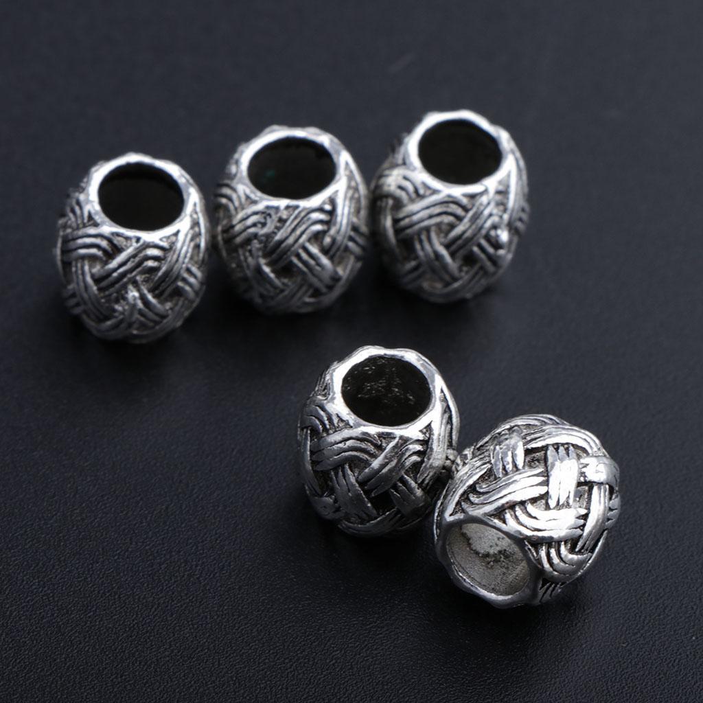 2-4pack 5 Pieces Antique Style Silver Spacer Loose Beads DIY Jewelry Making