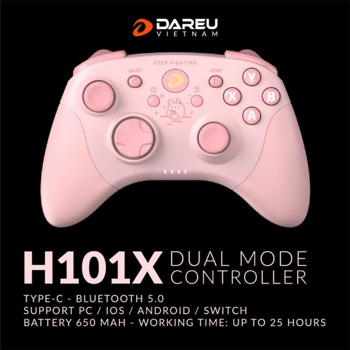 Tay cầm chơi game không dây DareU H101X Wireless - Hàng chính hãng