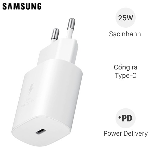 Củ sạc nhanh Samsung 25W EP-T2510 (Có hộp, Không kèm cáp) - Hàng Chính Hãng