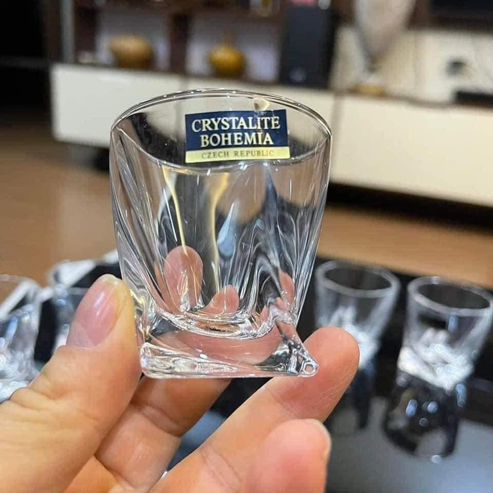 Bộ 6 Cốc Pha Lê Bohemia Quadro Whisky, Dung Tích 340ml, Nhập Đức