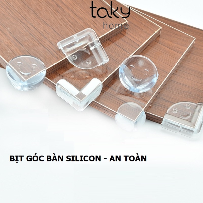 Set 4 Miếng Silicon Bịt Góc Bàn Bảo Vệ An Toàn Cho Bé, Góc Bàn Silicon Nhiều Kiểu Dáng Lựa Chọn, Tiện Dụng Trong Gia Đình. TakyHome 5500