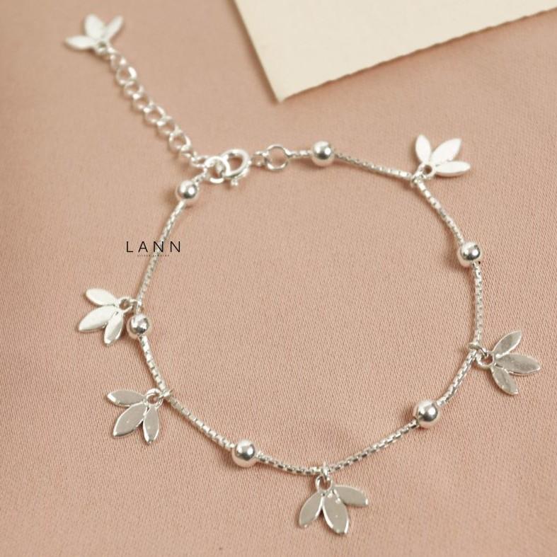 Lắc Tay Bi Tròn Cách Mix 3 Lá S925 LANN