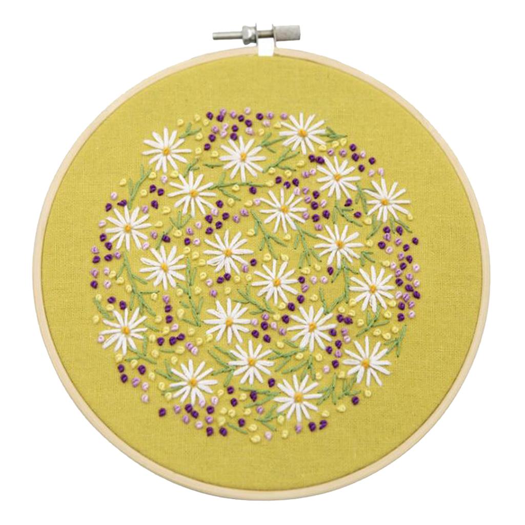 Embroidery Hoop Kids Adult Cross Stitch Threads Kits Flower Leaves 2 Styles