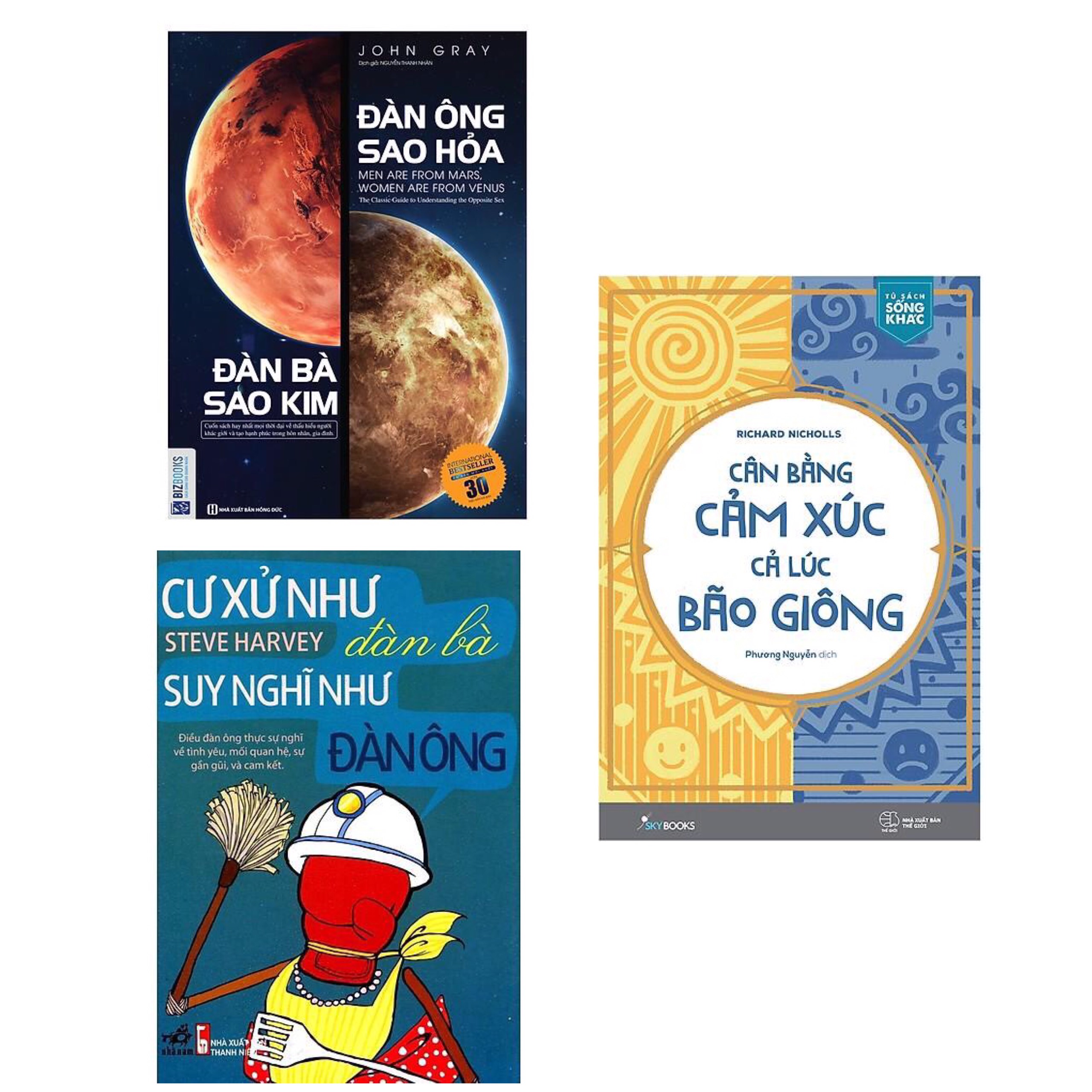 Combo Sách Kỹ Năng Thay Đổi Con Người Bạn: Đàn Ông Sao Hỏa Đàn Bà Sao Kim + Cân Bằng Cảm Xúc, Cả Lúc Bão Giông + Cư Xử Như Đàn Bà Suy Nghĩ Như Đàn Ông  / Top Những Cuốn Sách Bán Chạy Nhất Tháng