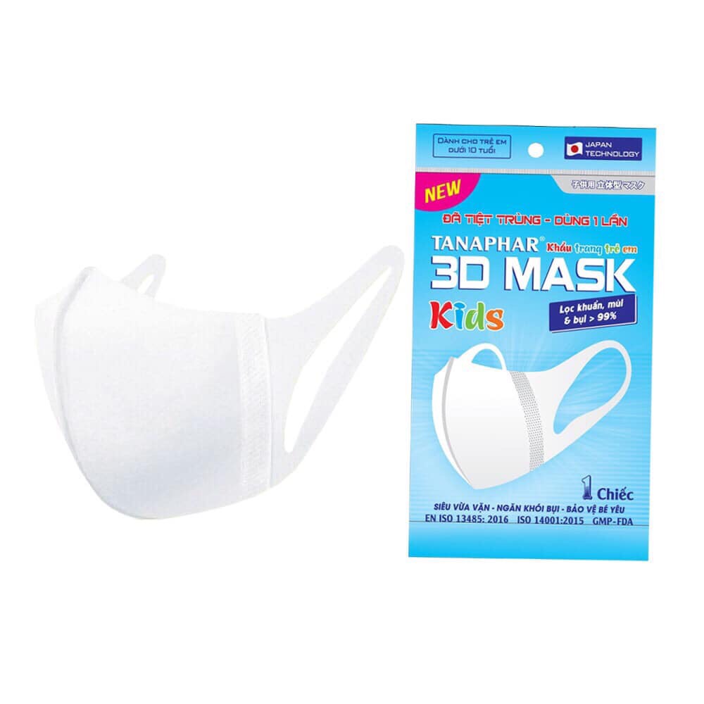 Khẩu Trang Trẻ Em 3D Mask Tanaphar ( hộp 10 chiếc)