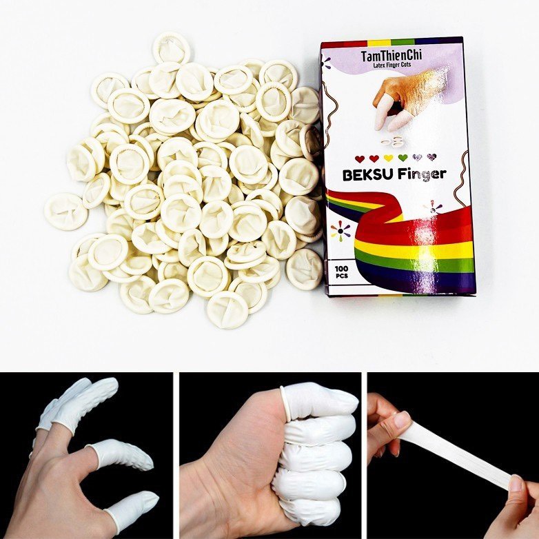 Bao ngón tay cao su Beksu Finger Cots Hộp 100 cái