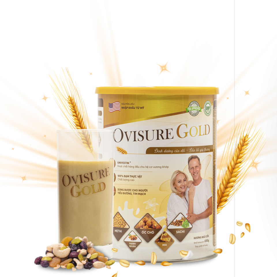 Sữa Hạt Xương Khớp Ovisure Gold Hộp 650g dùng được cho cả người ăn chay