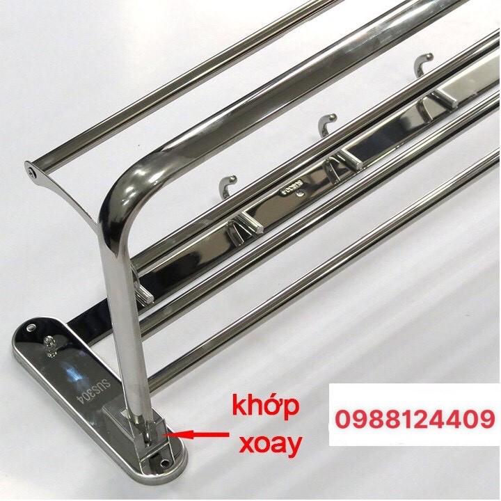 Máng khăn tầng đa năng inox304/ Giá treo khăn và để đồ trong nhà tắm 2 tầng