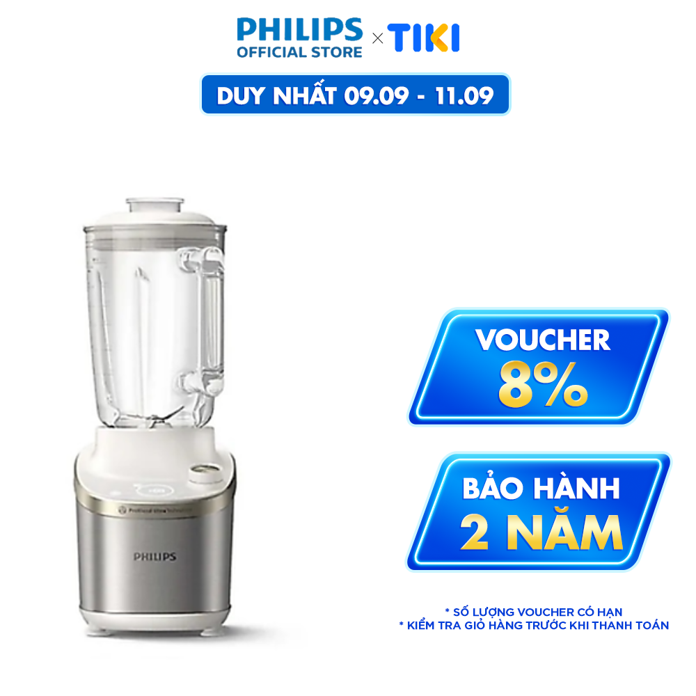 Máy Xay Sinh Tố Philips HR3760/01 ProBlend Ultra Xay tốc độ cao, màn hình kỹ thuật số - Hàng Chính Hãng