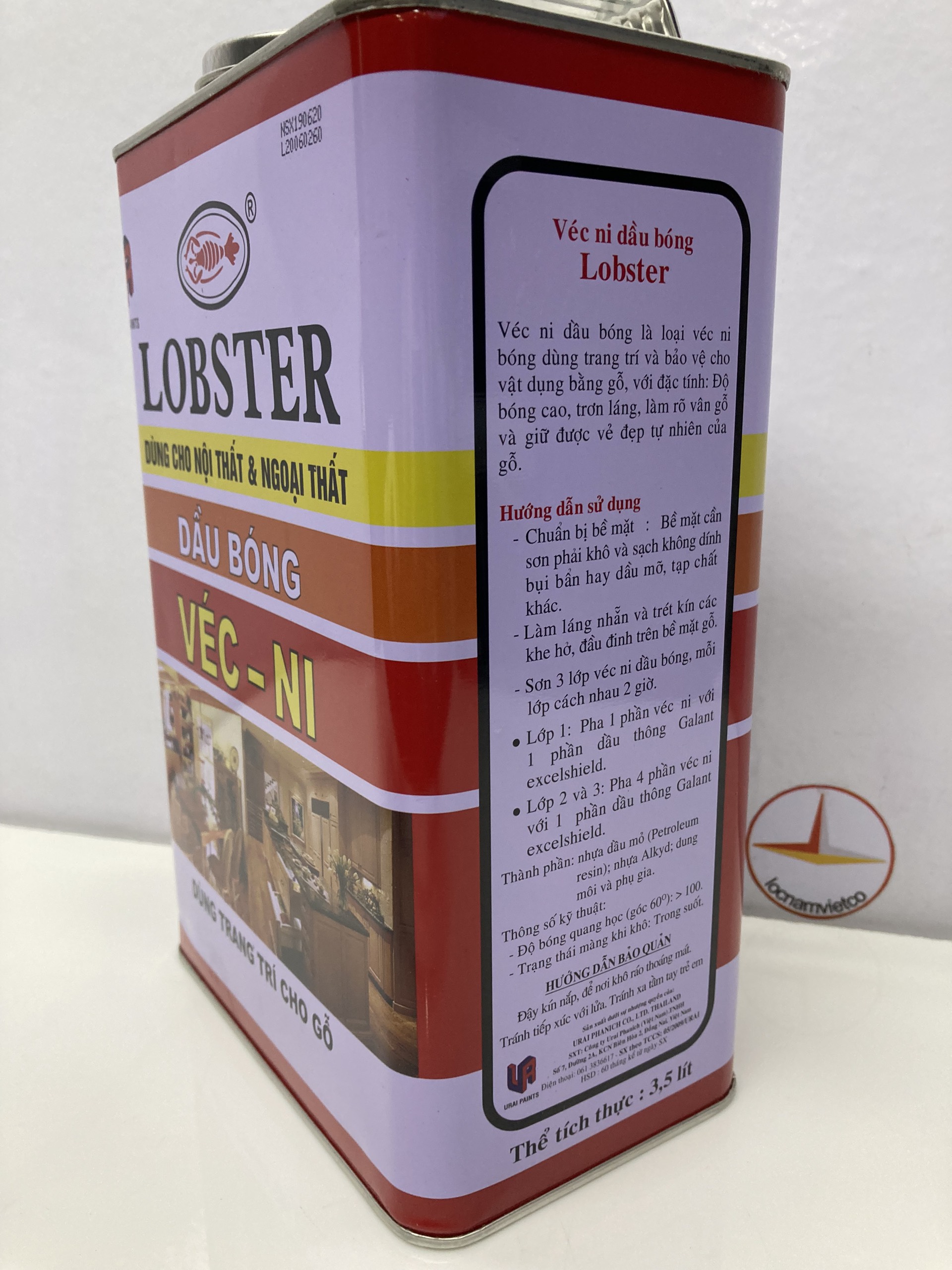 Véc Ni Lobster bảo vệ bề mặt gỗ 3.5L