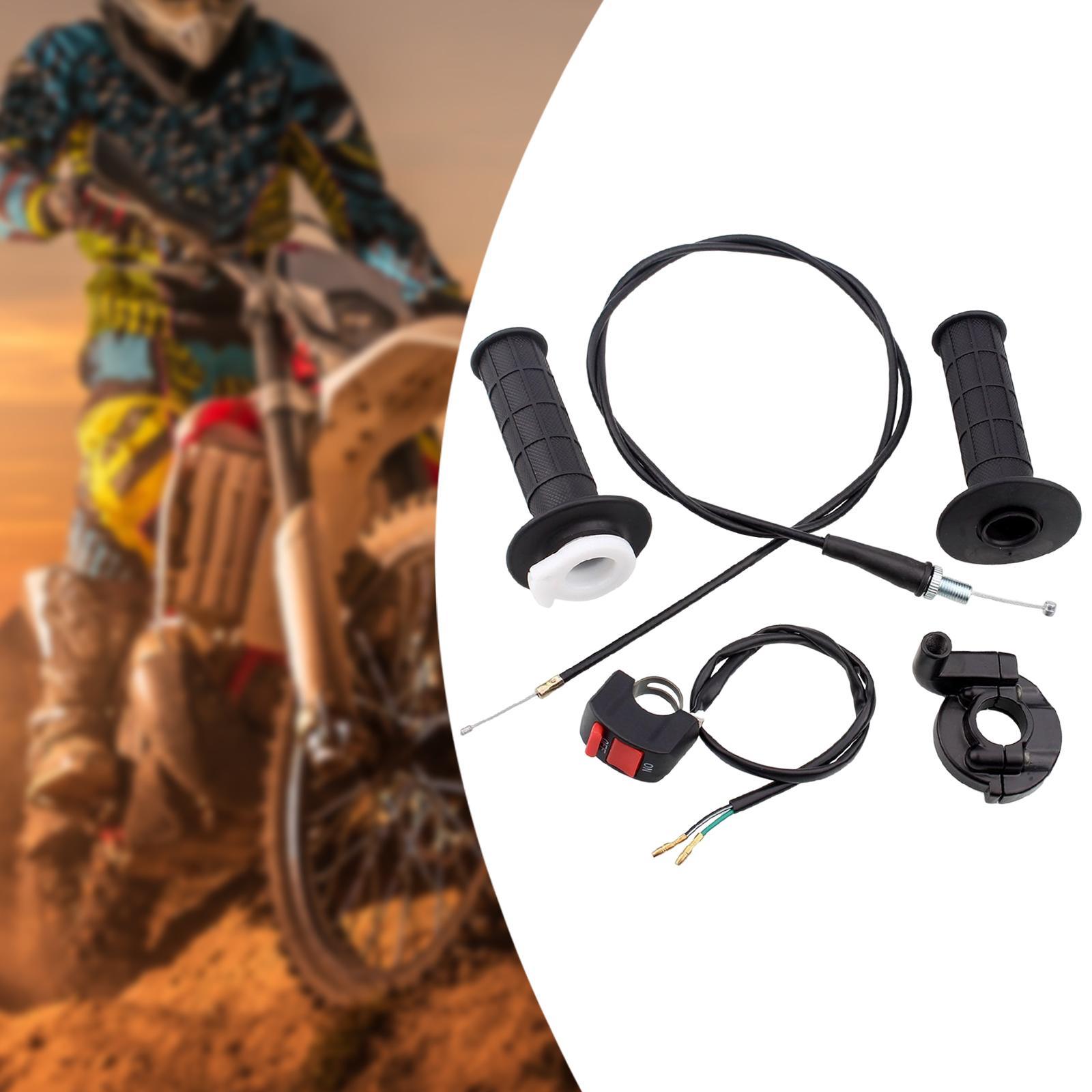 Throttle Handle Grips Cable Set for 50cc 150cc, 250cc Mini Bike Professional, Replacement, Easy to Install Accessories