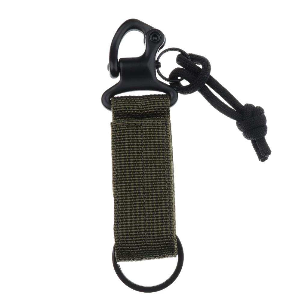 Nylon Multifunctional Molle Harness D Ring Belt Clip Carabiner Keychain Hook