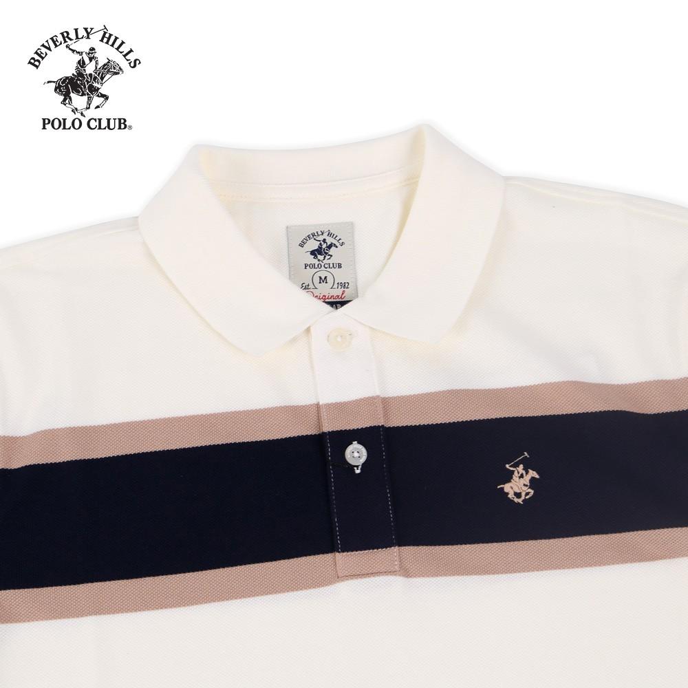 Áo polo ngắn tay Nam Beverly Hills Polo Club Regularfit 100% cotton Trắng PMRSS20TL063