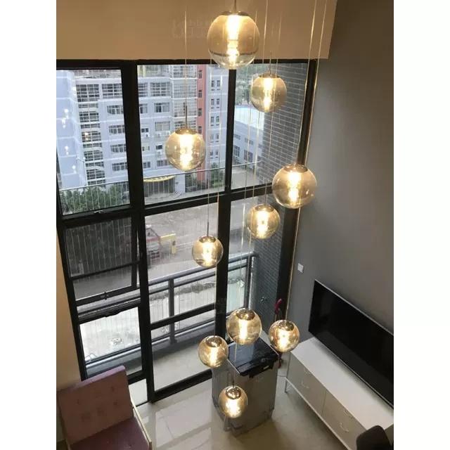 Đèn thả thông tầng, đèn thả cầu thang, trang trí bàn ăn HTK 018
