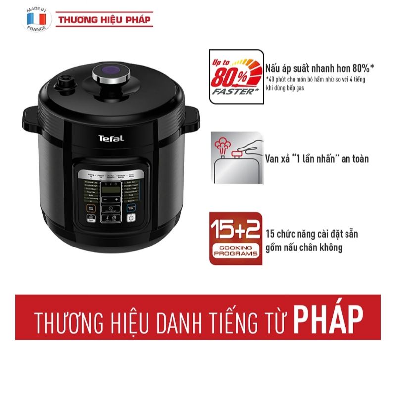 Nồi áp suất điện đa năng 6L Tefal CY601868 - Hàng chính hãng