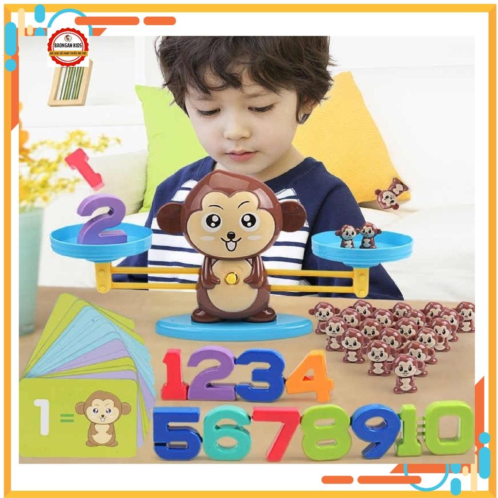 Bộ đồ chơi khỉ toán học cân bằng thông minh Monkey Balance cho bé học đếm, đồ chơi giáo dục, phát triển trí tuệ cho bé
