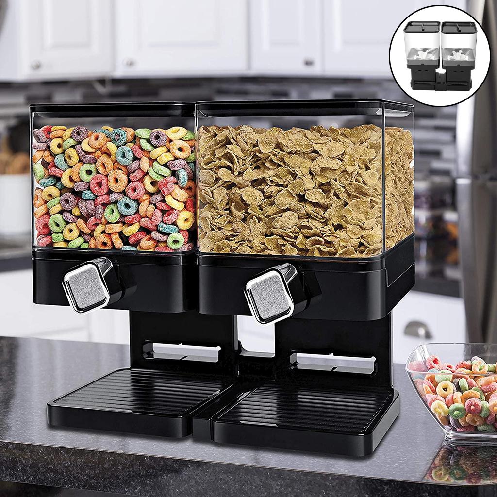 2 in 1 Grain Storage Box Dispenser Kitchen Storage Pressing Easily