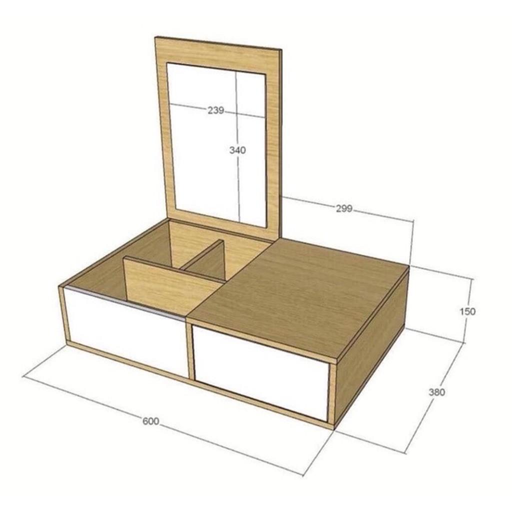 BÀN PHẤN TRANG ĐIỂM MINI BÀN PHẤN CÓ GƯƠNG GỖ MDF CAO CẤP CHỊU LỰC CAO