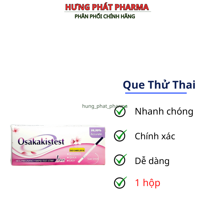 Que Thử Thai chính xác Osakakistest - 1 hộp x 1 que 5mm