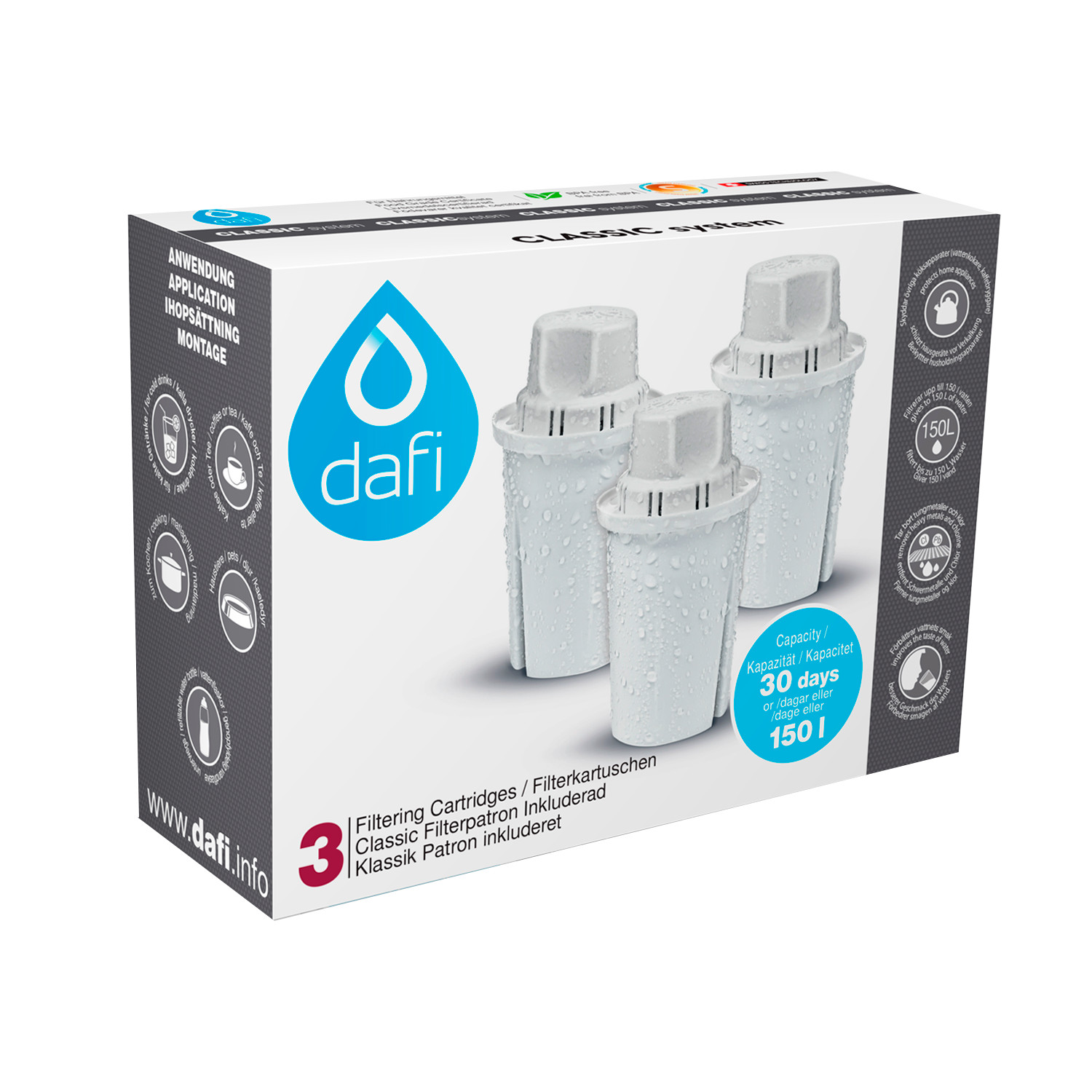 Bộ Lõi Lọc DAFI Classic Water Filter Cartridges (3 Lõi Standard)