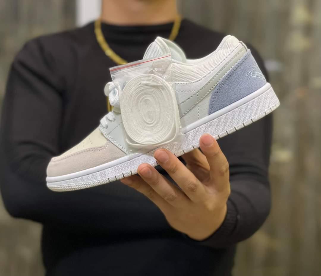 Giày Thể Thao Nam, Giày  Sneakers Nam Low Paris Màu Xám Xanh Cổ Thấp Phong Cách Phù Hợp Chơi Bóng Rổ Và Dạo Phố - 40