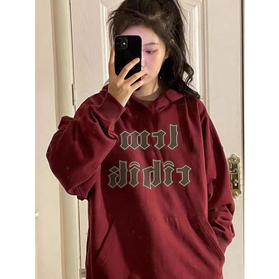 Áo Hoodie In Chữ MJL DIDIJ Chất Nỉ Ngoại Unisex Nam Nữ Dáng Rộng Mũ Trùm 3 Màu